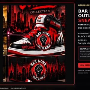 BAR NONE OUTLAWZ Sneakers — Black/Red
