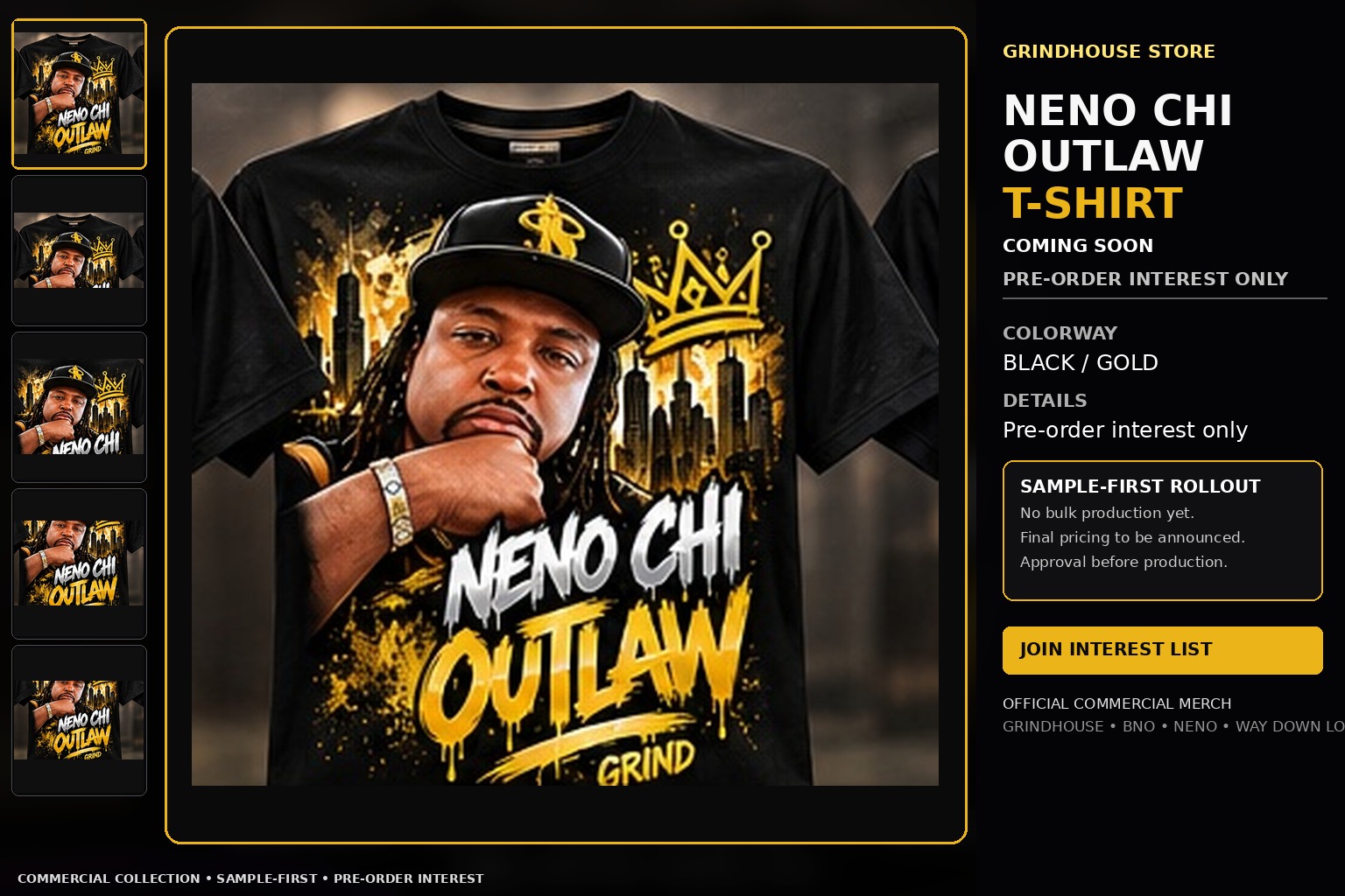 NENO CHI OUTLAW T-Shirt Black Gold
