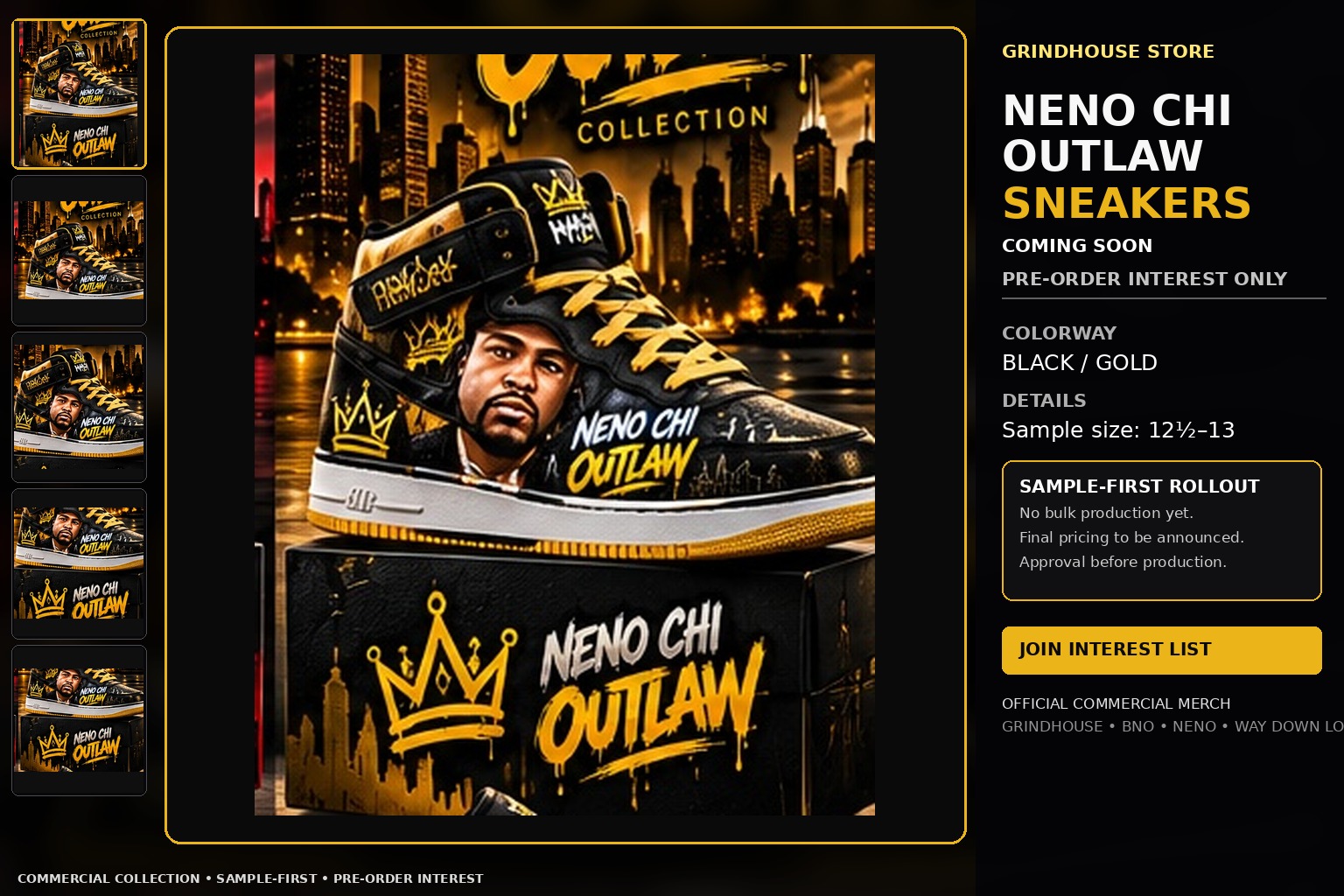 NENO CHI OUTLAW Sneakers Black Gold