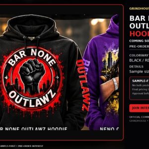 BAR NONE OUTLAWZ Hoodie — Black/Red
