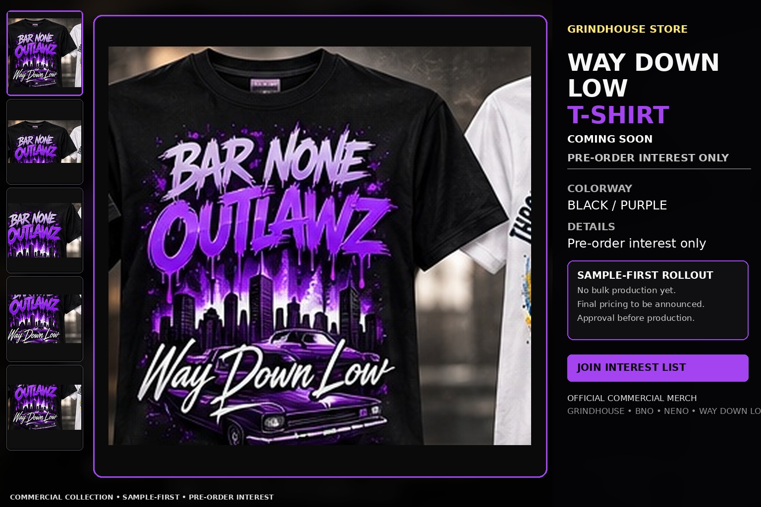 WAY DOWN LOW T-Shirt Black Purple