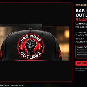 BAR NONE OUTLAWZ Snapback — Black/Red