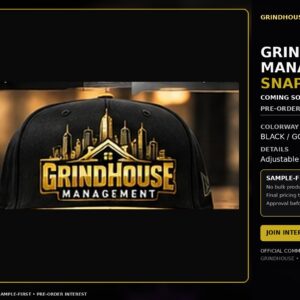 GRINDHOUSE MANAGEMENT Snapback — Black/Gold